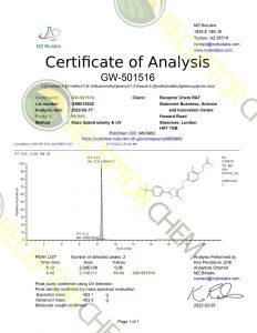 GW-501516 (Cardarine) - Receptor Chem Buy UK EU USA 99% Pure SARM